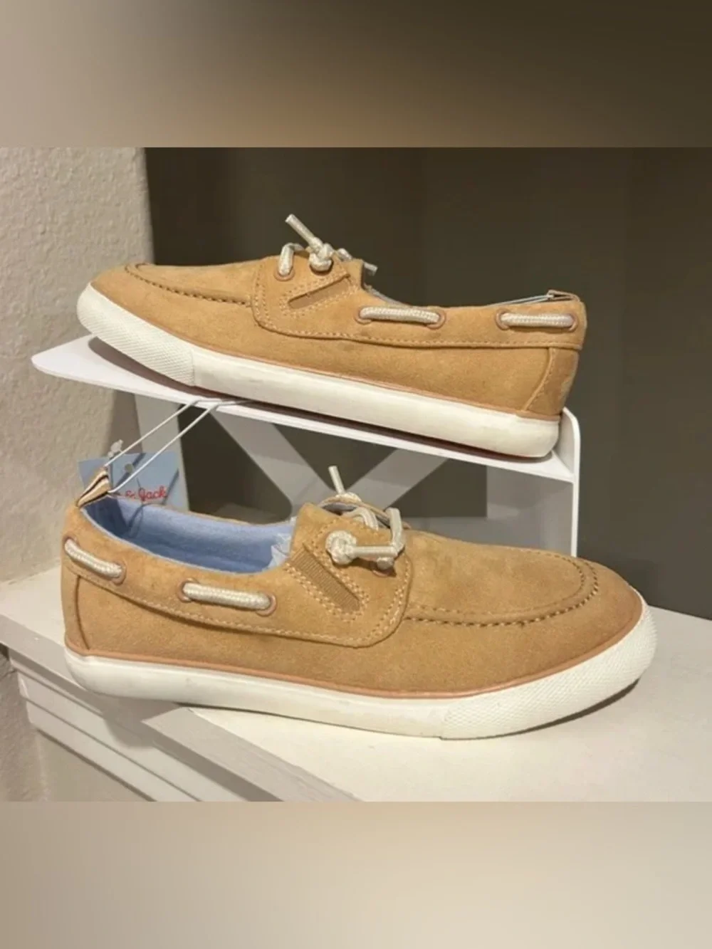 NEW- Kids Sz.5 Cat & Jack Reece Slip On Boat Shoes Beige Casual loafers